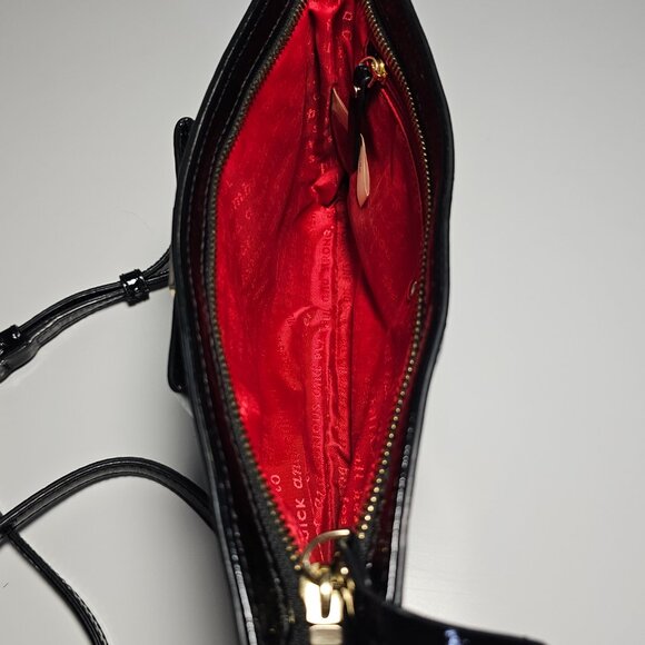 Kate Spade Black Patent Leather Bow Crossbody Purse - Picture 7 of 7